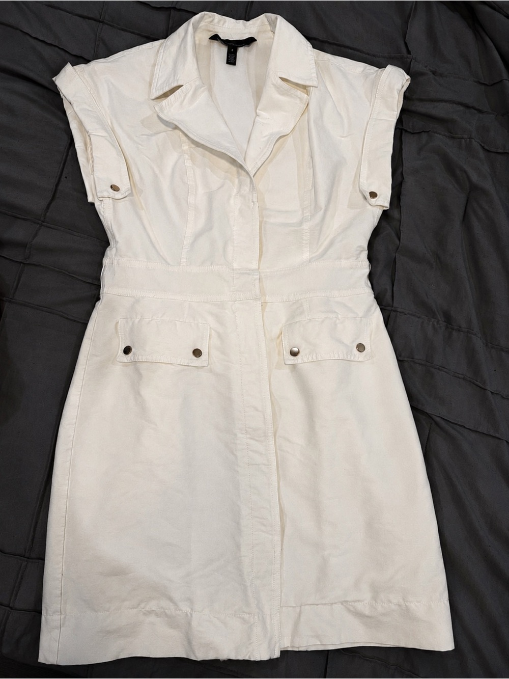 White House Black Market White Utility Shirt Dress